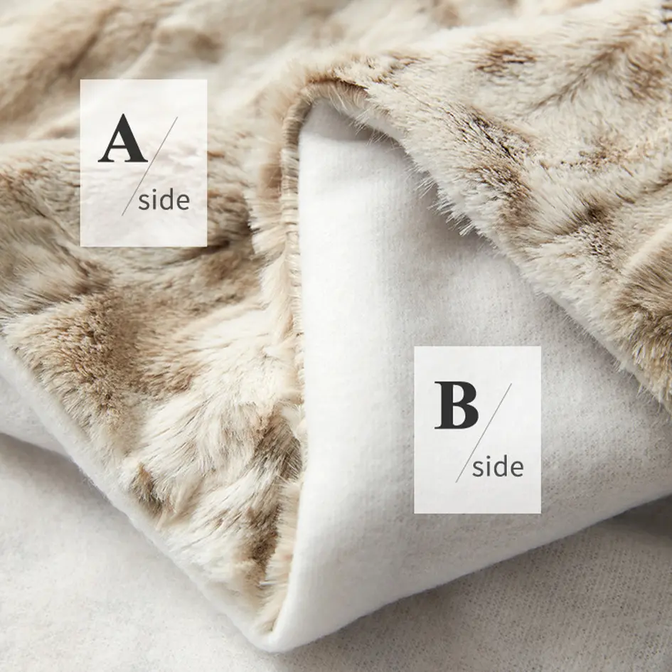 Battilo Leopard Faux Fur Throws Double Layer Cozy Fluffy Plush Throw Blanket Plaid Blankets for Couch Sofa Bed Living Room Decor