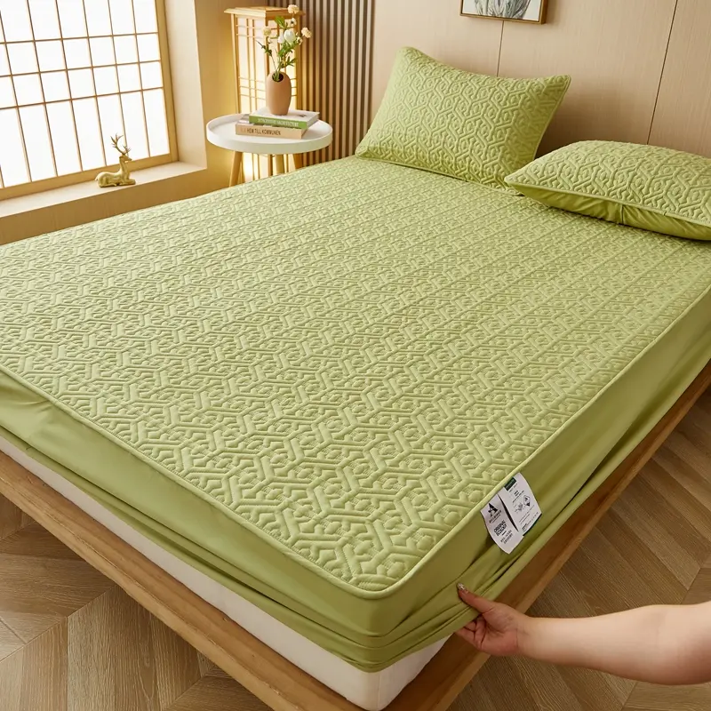 Quilted Mattress Cover Pure Cotton Soft Anti-bacterial Breathable Bed Pad Mat Mattress Protector Toper Cover Without Pillowcase