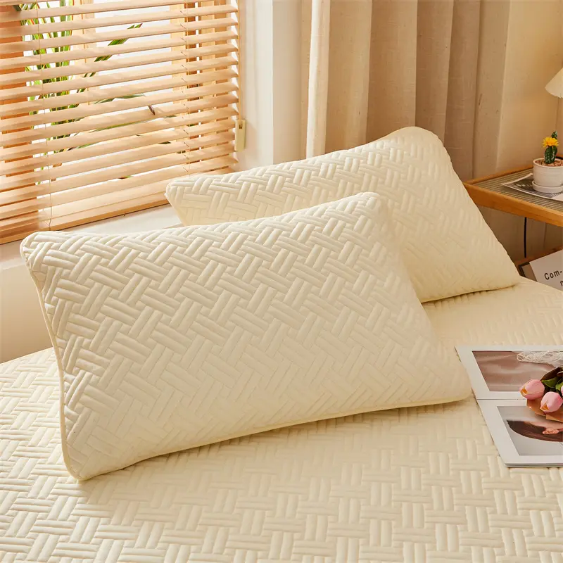 3pcs/set Quilted Mattress Cover Cotton Soft Anti-bacterial Breathable Bed Pad Mat Mattress Protector Toper Cover with Pillowcase