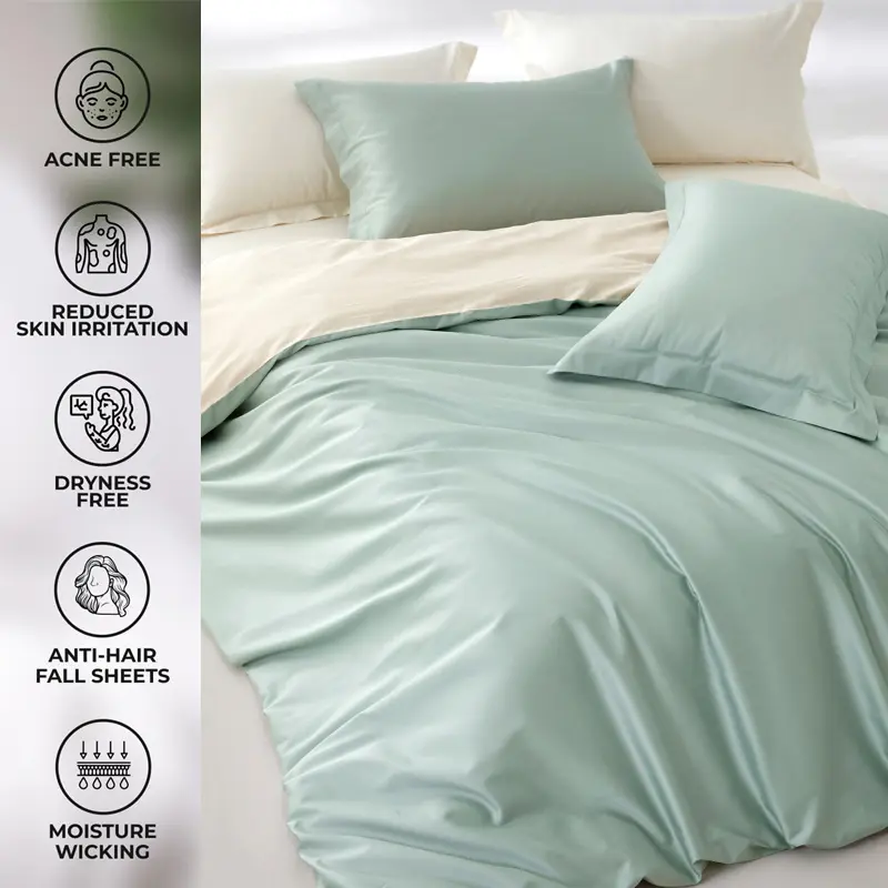 Soft 800 Thread Count Egyptian Cotton Duvet Cover, Luxury Bedding Comforter Cover with Zipper Closure, All Seasons Quilt Cover