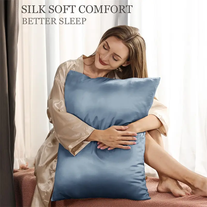 100% Natural Mulberry Silk Pillowcase for Hair and Skin Double Sides Real Silk 2pcs Pillow Case Cover Anti-Aging Hypoallergenic