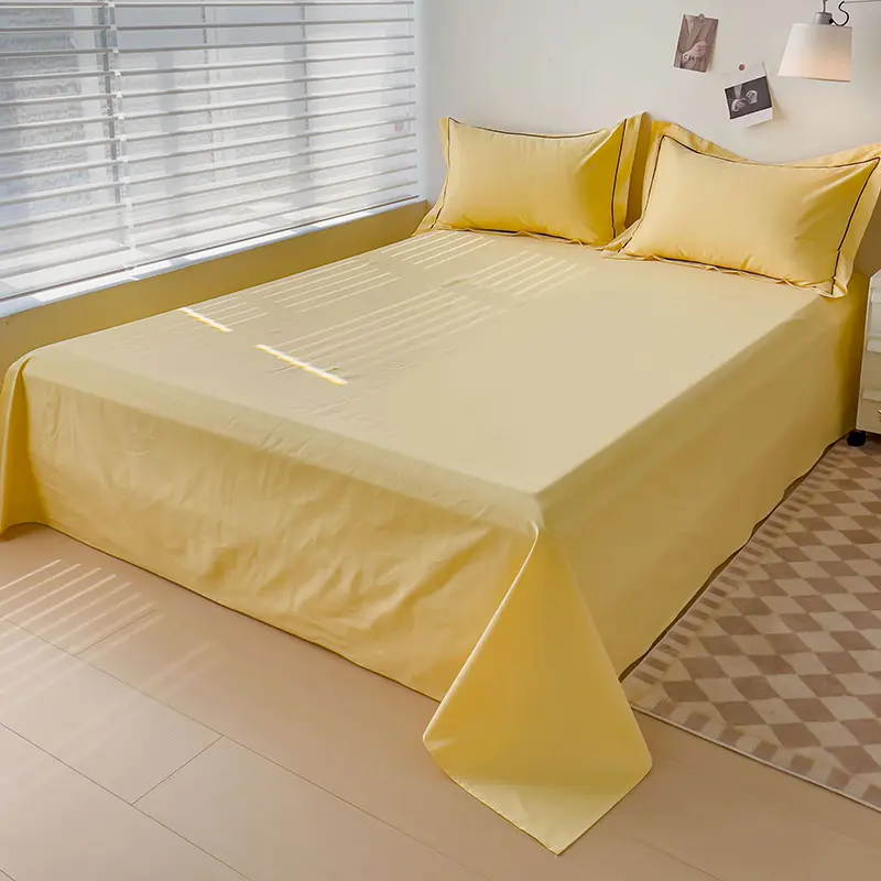 Soft Egyptian Cotton Bed Sheet Home Textile Luxury 400TC 100% Cotton Flat Sheets Bed Linen Single Queen King Size Bedspreads