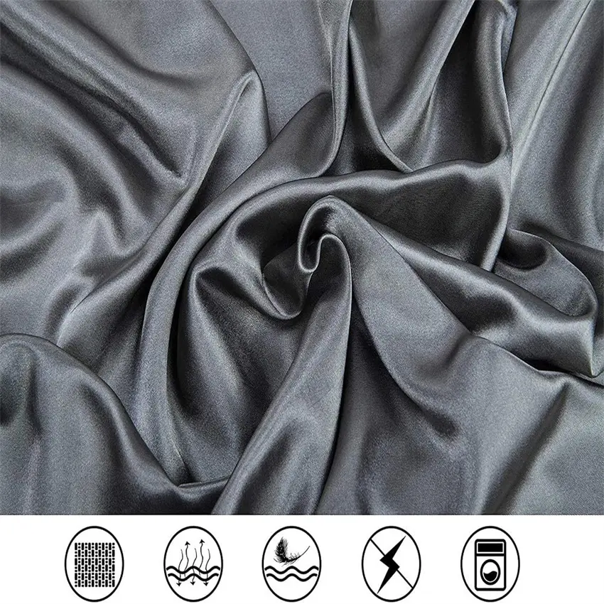 Luxury Bedding with Fitted Sheet Flat Sheet Pillowcase Mulberry Silk Bed Sheets Set Queen King Size Deep Pocket Flat Bedsheets