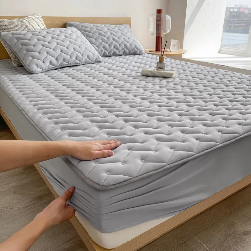 3pcs Waterproof Bedding Set 1pc Mattress Cover 2pcs Pillowcase Soft Comfortable Fitted Sheet Washable Durable Mattress Protector