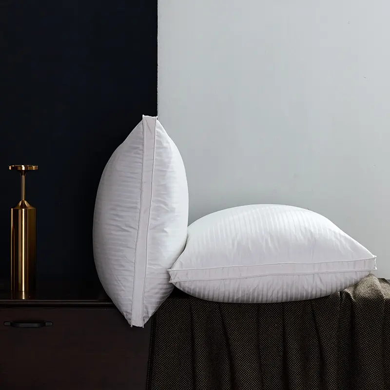 White Goose Down Pillow 2pcs Premium Bed Pillows Back Side Sleeper Pillow for Neck, Shoulder Support Soft Fluffy Hotel Pillows