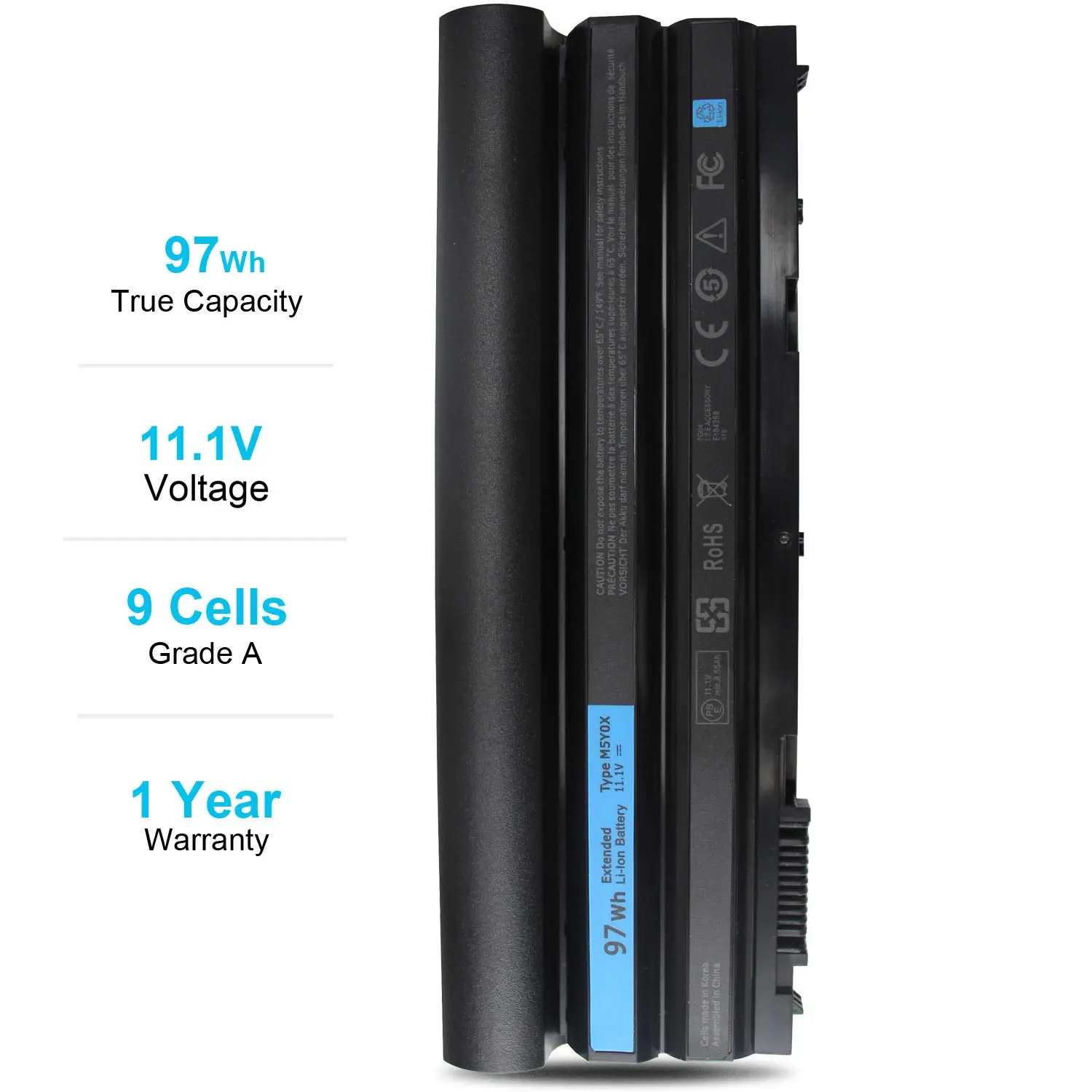 97Wh M5Y0X Battery for Dell Latitude E5420 E5430 E5520 E5530 E6420 E6430 E6520 P9TJ0 R48V3 04NW9 UJ499 YKF0M X57F1 KJ321 P8TC7