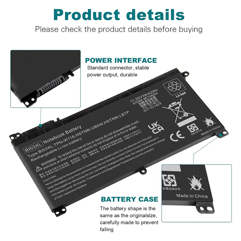 BI03XL 0N03XL 844203-850 844203-855 Laptop Battery for HP Pavilion X360 m3-u m3-u001dx 13-u HSTNN-UB6W HSTNN-LB7P 915486-855