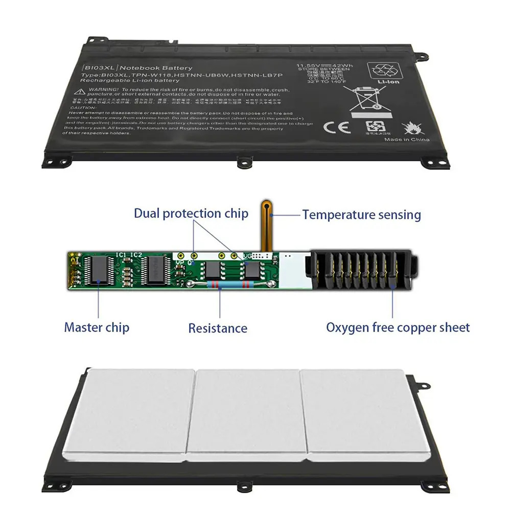 BI03XL 0N03XL 844203-850 844203-855 Laptop Battery for HP Pavilion X360 m3-u m3-u001dx 13-u HSTNN-UB6W HSTNN-LB7P 915486-855