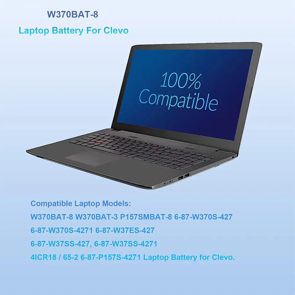 W370BAT-8 Battery for Clevo W350ET W350ST W350ETQ W355STQ W370ET W370SK Sager NP6350 NP6370 Hasee CW35S Series 6-87-W37SS-427