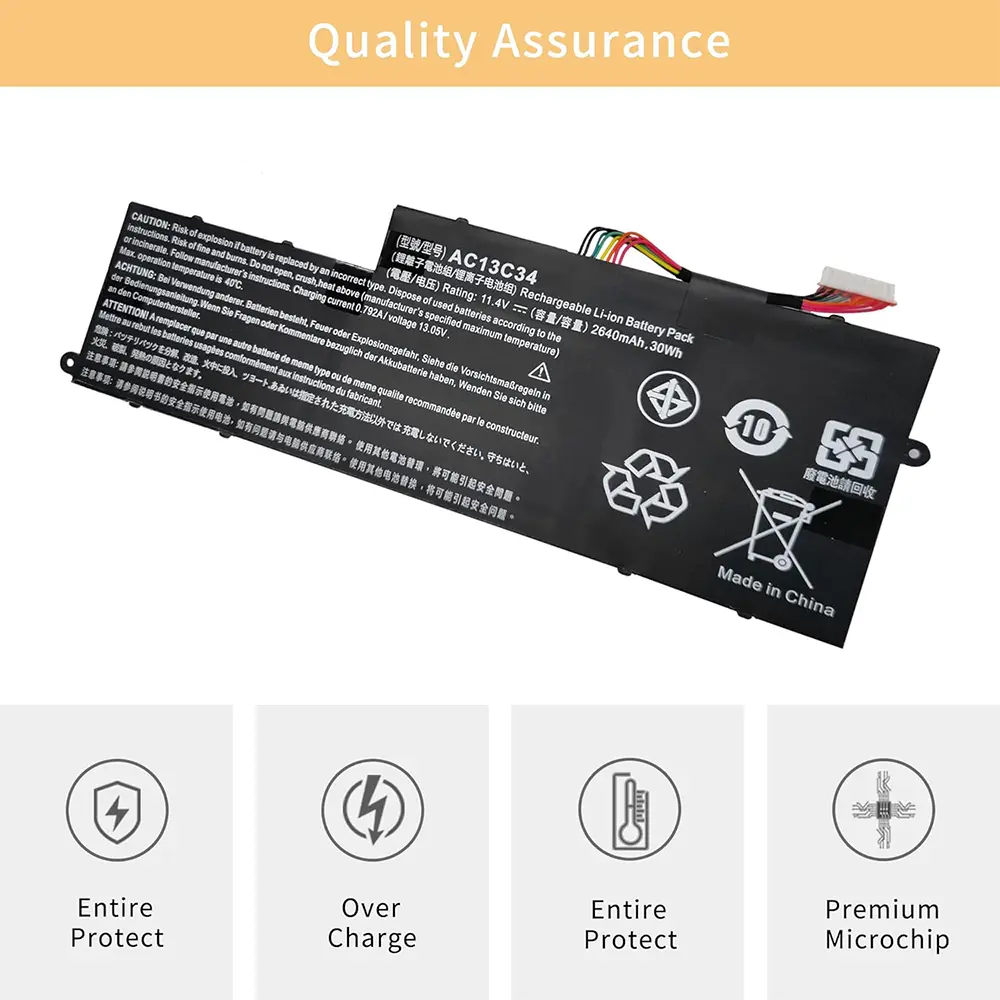 AC13C34 Laptop Battery for Acer Aspire V5-122P V5-132P E3-111 E3-112V E3-111-C0M6 E3-111-C0UM E3-111-C5AL ES1-111M MS237