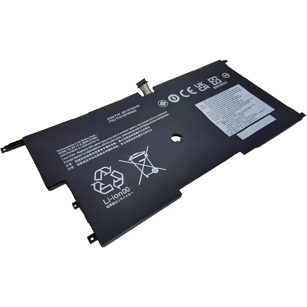 Fully 00HW002 00HW003 Replacement SB10F46440 SB10F46441 Battery Compatible with X1 Carbon3 2015 Series - 15.2V 51Wh 3.30Ah