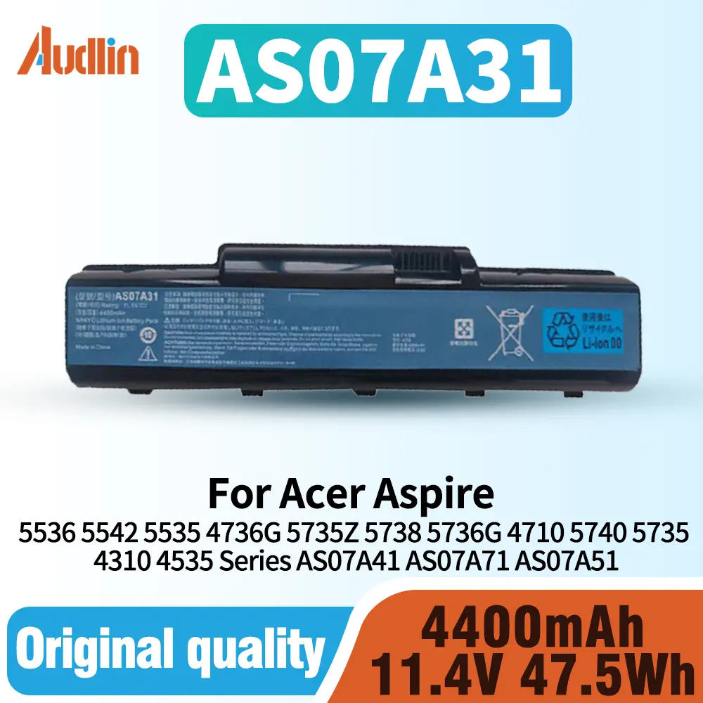 AS07A31 AS07A51 Battery for Acer Aspire 5536 5542 5535 4736G 5735Z 5738 5736G 4710 5740 5735 4310 4535 Series AS07A41 AS07A71