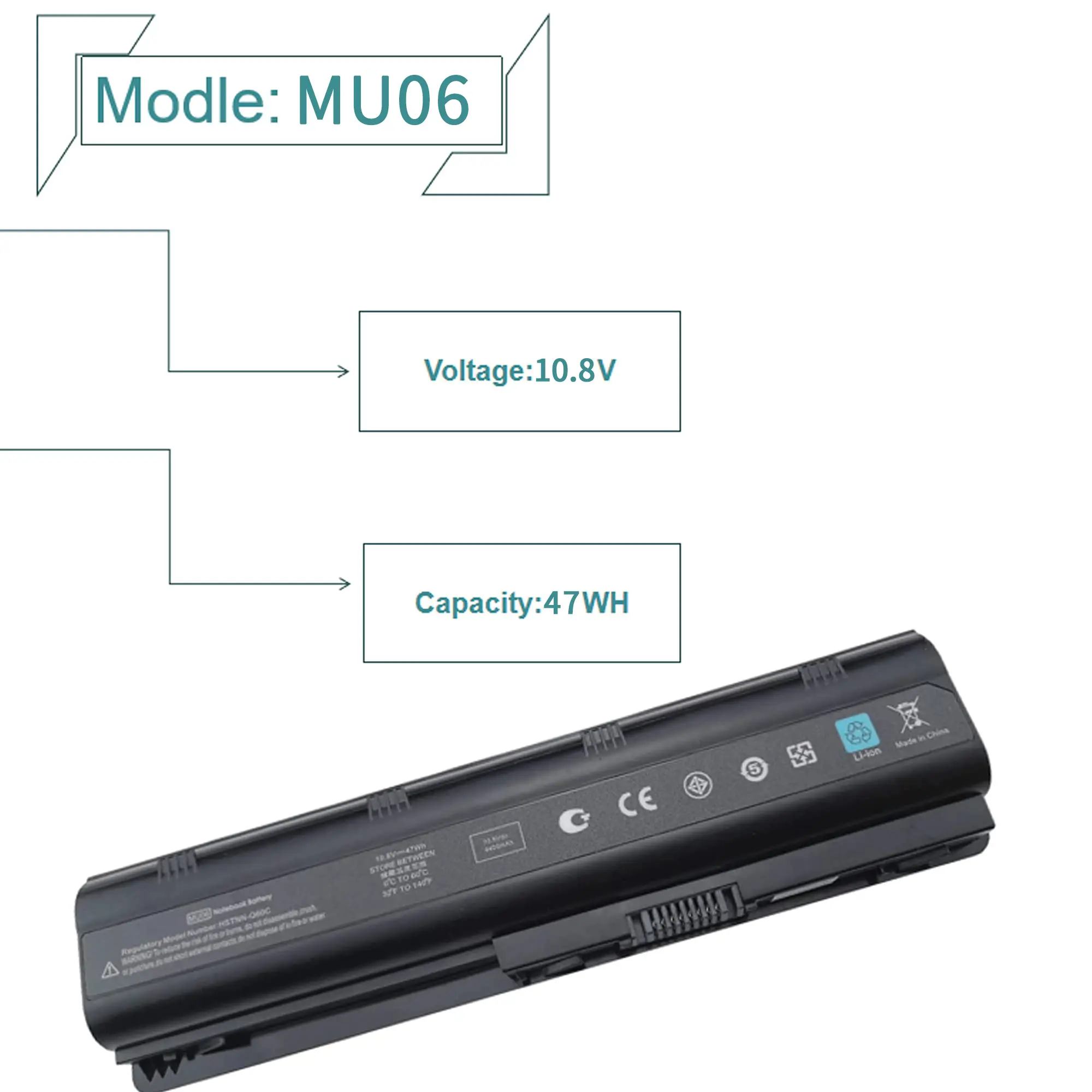 MU06 MU09 593553-001 593554-001 Battery for HP Pavilion DM4 G4 G6 G7 DV3-4000 DV5-2000 DV6-3000 DV7-6000 CQ42 CQ56 CQ57 CQ62