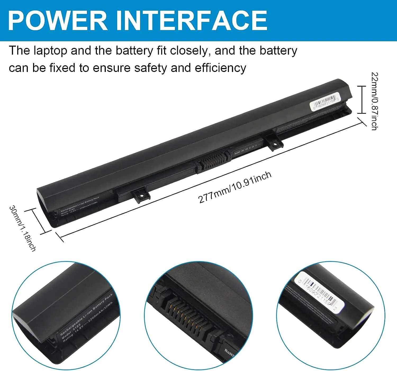 PA5185U-1BRS Battery for Toshiba Satellite C50 C55 C55D C55T L55 L55D L55T Series C55-B5200 C55D-B5310 PA5186U-1BRS PA5195U-1BRS