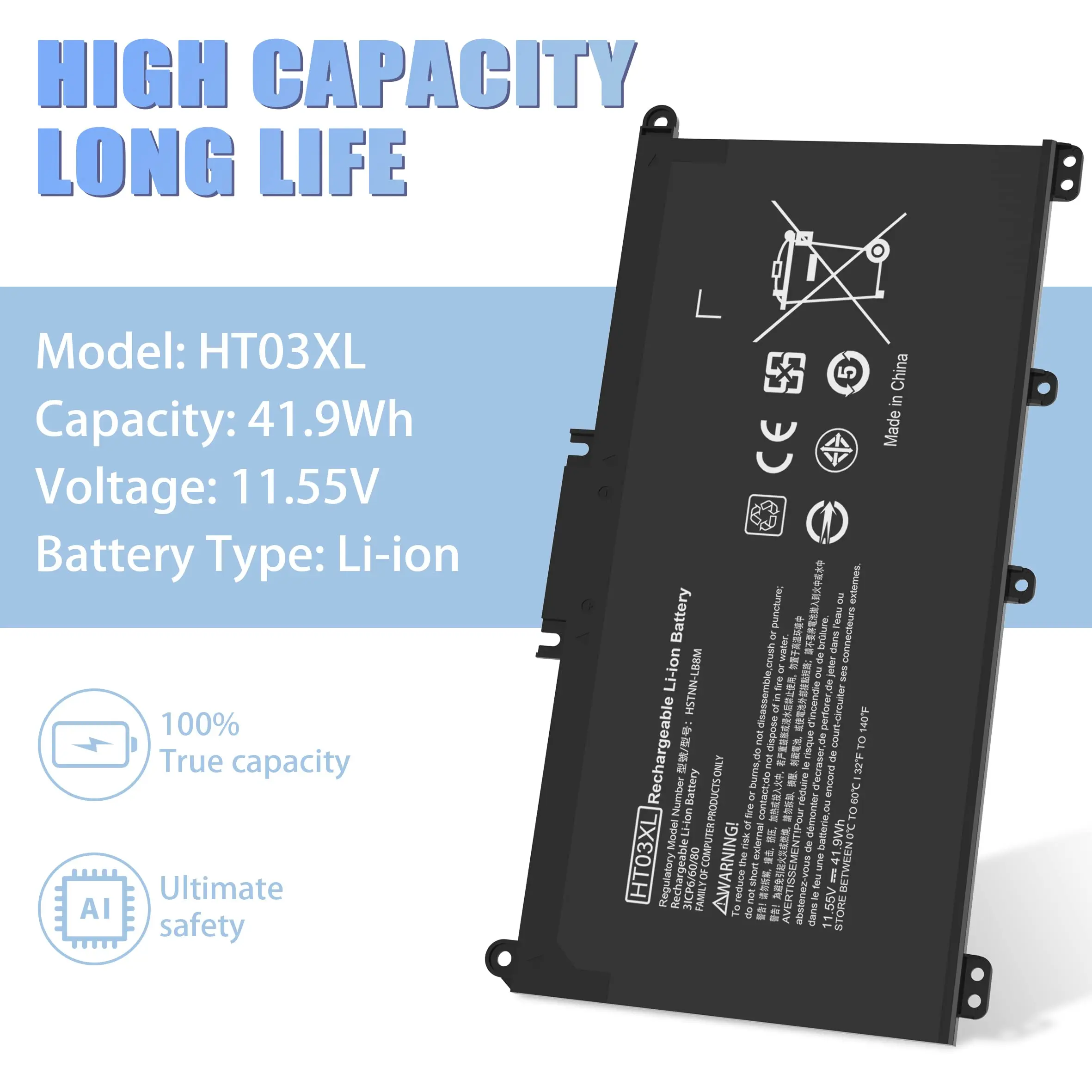 HT03XL L11119-855 Laptop Battery for HP Pavilion 14-CE 14-CF 14-DF 14-DQ 14-DK 15-DA 15-DB 15-DW 15-CS 15-DY 17-by 17-CA Series