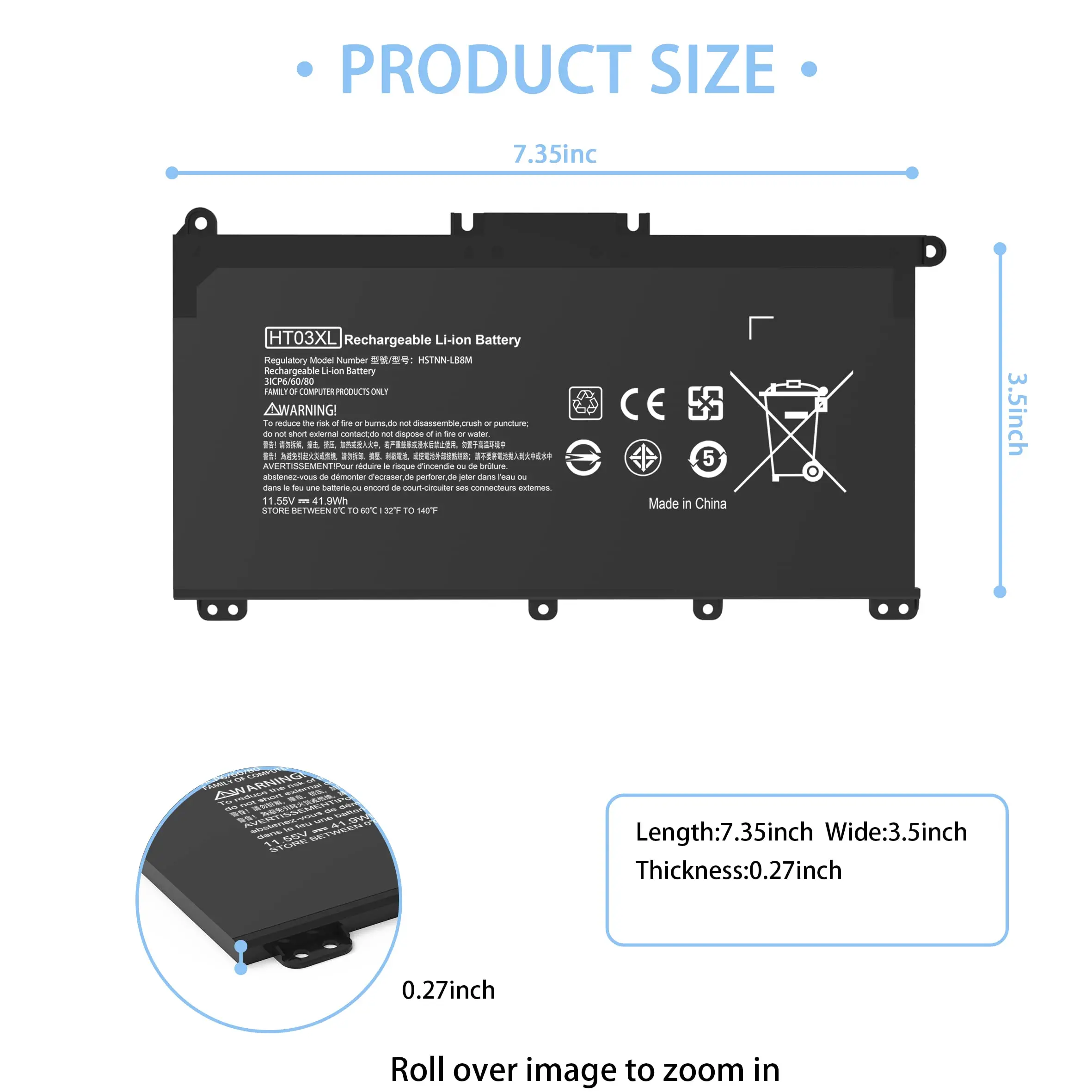 HT03XL L11119-855 Laptop Battery for HP Pavilion 14-CE 14-CF 14-DF 14-DQ 14-DK 15-DA 15-DB 15-DW 15-CS 15-DY 17-by 17-CA Series