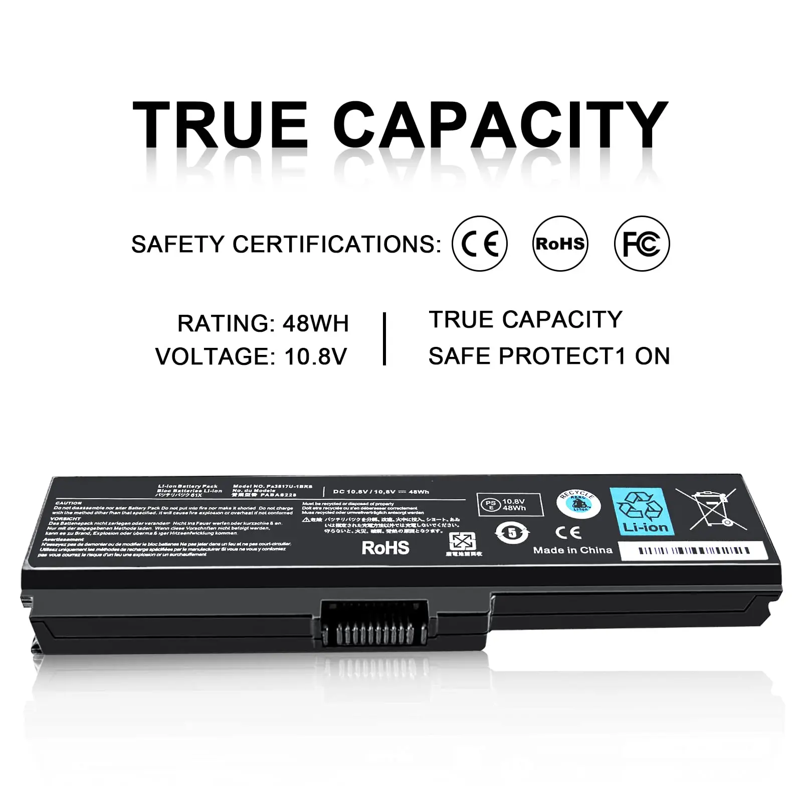 PA3817U-1BRS Battery for Toshiba Satellite P755 P745 L755 L755D L775 L775D L745 L655 L675 L645 C655 C675 A655 M645 P745-S4320