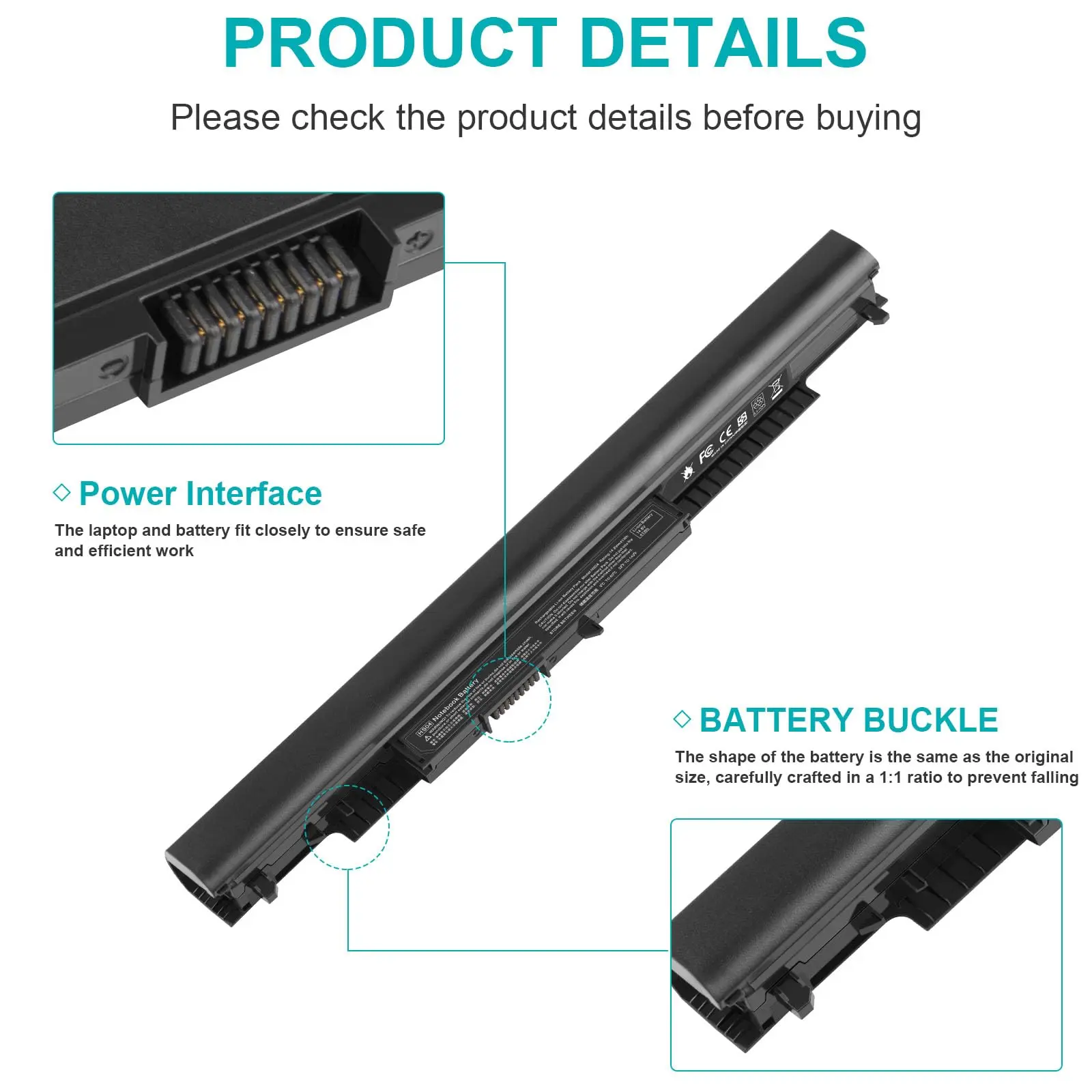 HS04 HS03 807956-001 807957-001 807612-421 Laptop Battery for HP 240 245 246 250 255 256 G4/G5 Pavilion 14-AC 15-AC 17-X Series