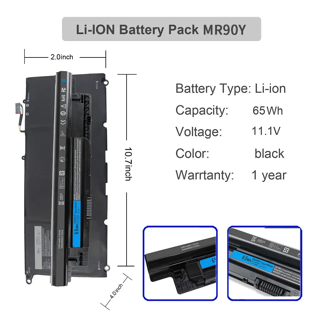 65WH MR90Y Laptop Battery for Dell Inspiron 15-3521 15-3531 15-3537 15-3542 15-3543 15r-5521 17-3721 17-3737 17r-5737 14r-5421