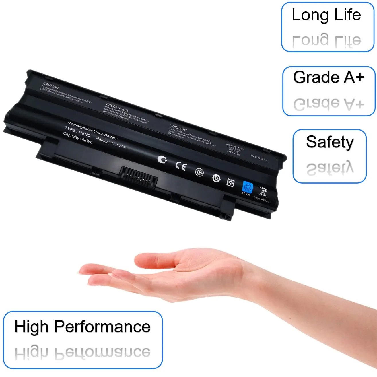 N5010 3520 N7110 J1KND Battery for Dell Inspiron 3420 15r 17r 14r 13r N5110 N4110 N4010 N3010 M5110 M4110 M501 M503 Vostro 3750
