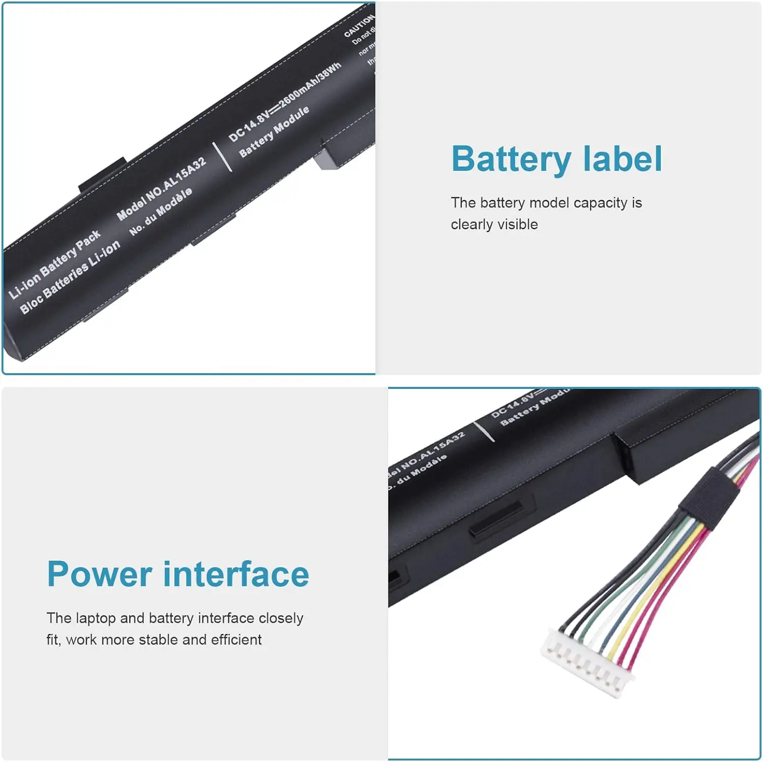AL15A32 Laptop Battery for Acer Aspire E5-553G E5-772G E5-573G E5-473G E5-573G-57IR E5-473G E5-473G-56T8 E5-522G P257 P258 P227