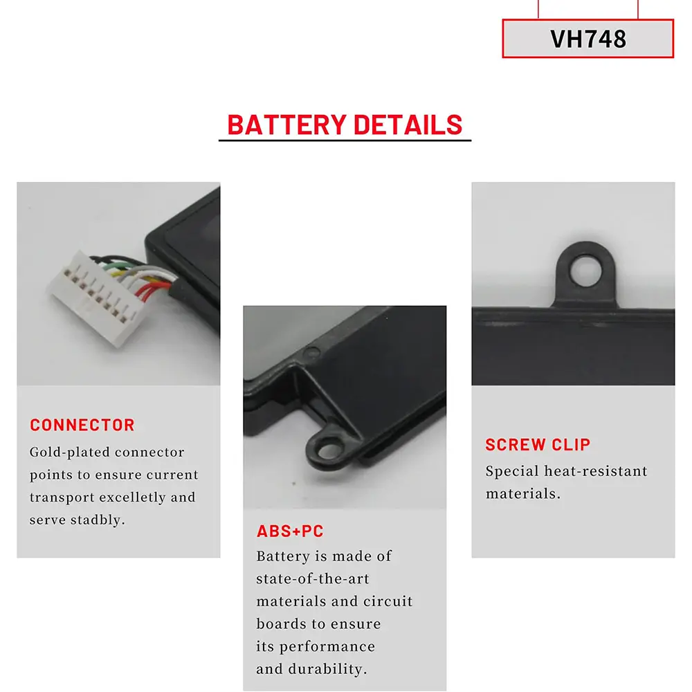 VH748 Laptop Battery for Dell Inspiron 14 5439 Vostro 5460 5470 5560 Series Ins14zD-3526 V5460D-1308 V5460D-2628 V5460R-2526