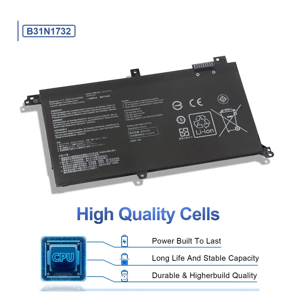 B31N1732 Battery for Asus VivoBook S14 S430FA S430FN S430UA S430UF S430UN X430FA X430FN K430FA K430FN K430UF R430FA R430FN 42Wh