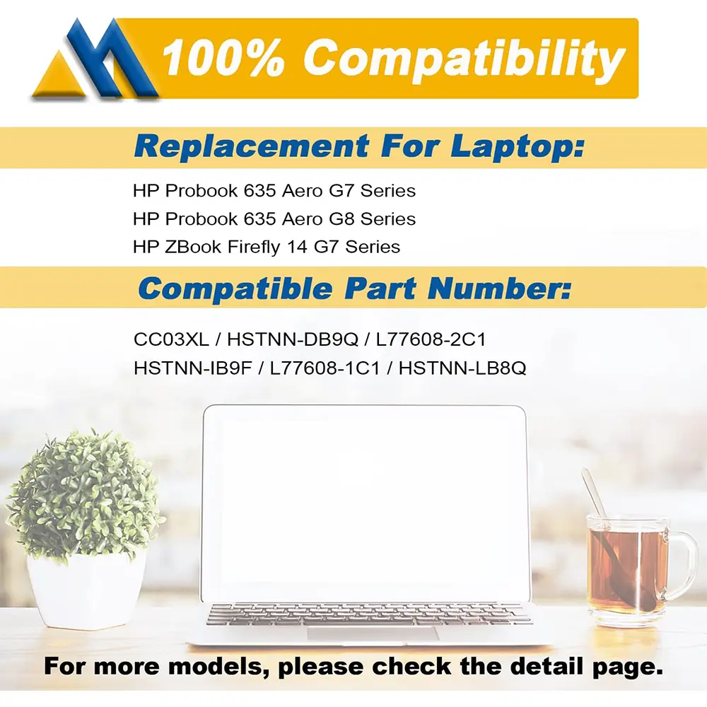 CC03XL L77991-005 Laptop Battery fo HP EliteBook 850 855 G7 G8 ZBook Firefly 15 G7 G8 Series HSTNN-UB8W HSTNN-DB9O L77622-541