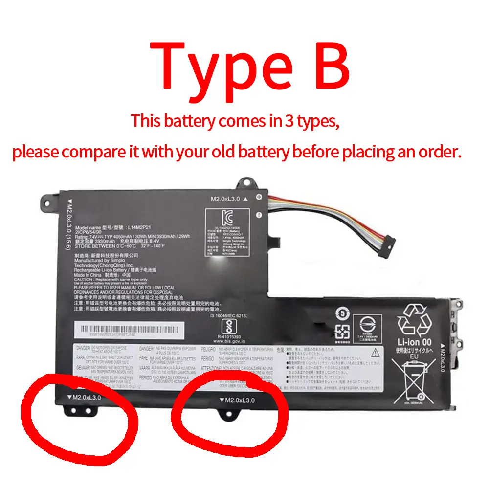 L14M2P21 L14L2P21 Laptop Battery for Lenovo IdeaPad 330S 330S-14AST 330S-14IKB 330S-141KB 330S-15ARR 330S-15AST 330S-15IKB