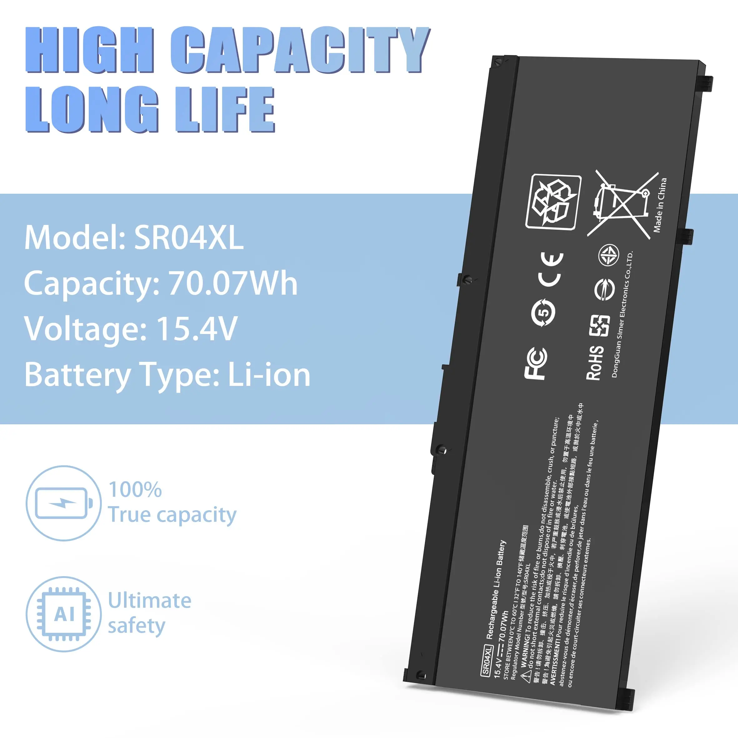 SR04XL SR03XL Laptop Battery for HP Omen 15-CE0XX 15-DC0XX Series 15-CE009LA 15-CE015DX Pavilion 15-CB0XX 15-CX0XX 15-CB041NR