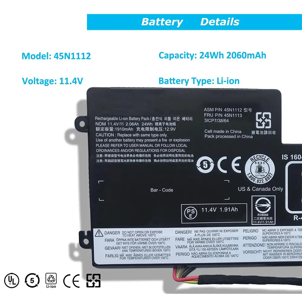 45N1112 Laptop Battery for Lenovo ThinkPad A275 T440 T440S T450 T450S T460 X230S X240 X240S X250 X260 X270 Series 45N1108