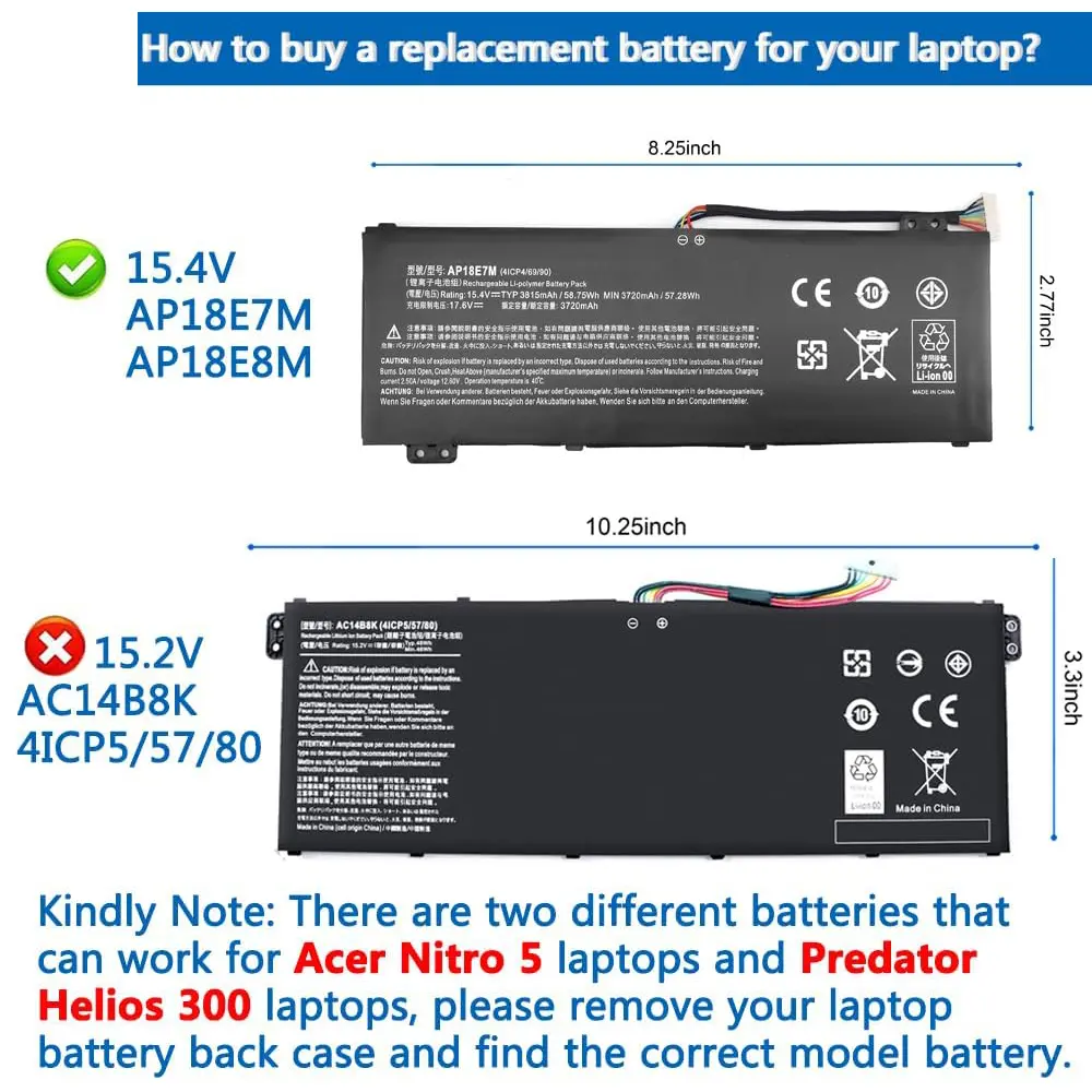 AP18E7M AP18E8M Battery for Acer Nitro 5 AN515-54 AN517-51 AN515-55 AN515-44 AN515-43 Nitro AN715-51 PH315-52 PH317-52 PH317-53