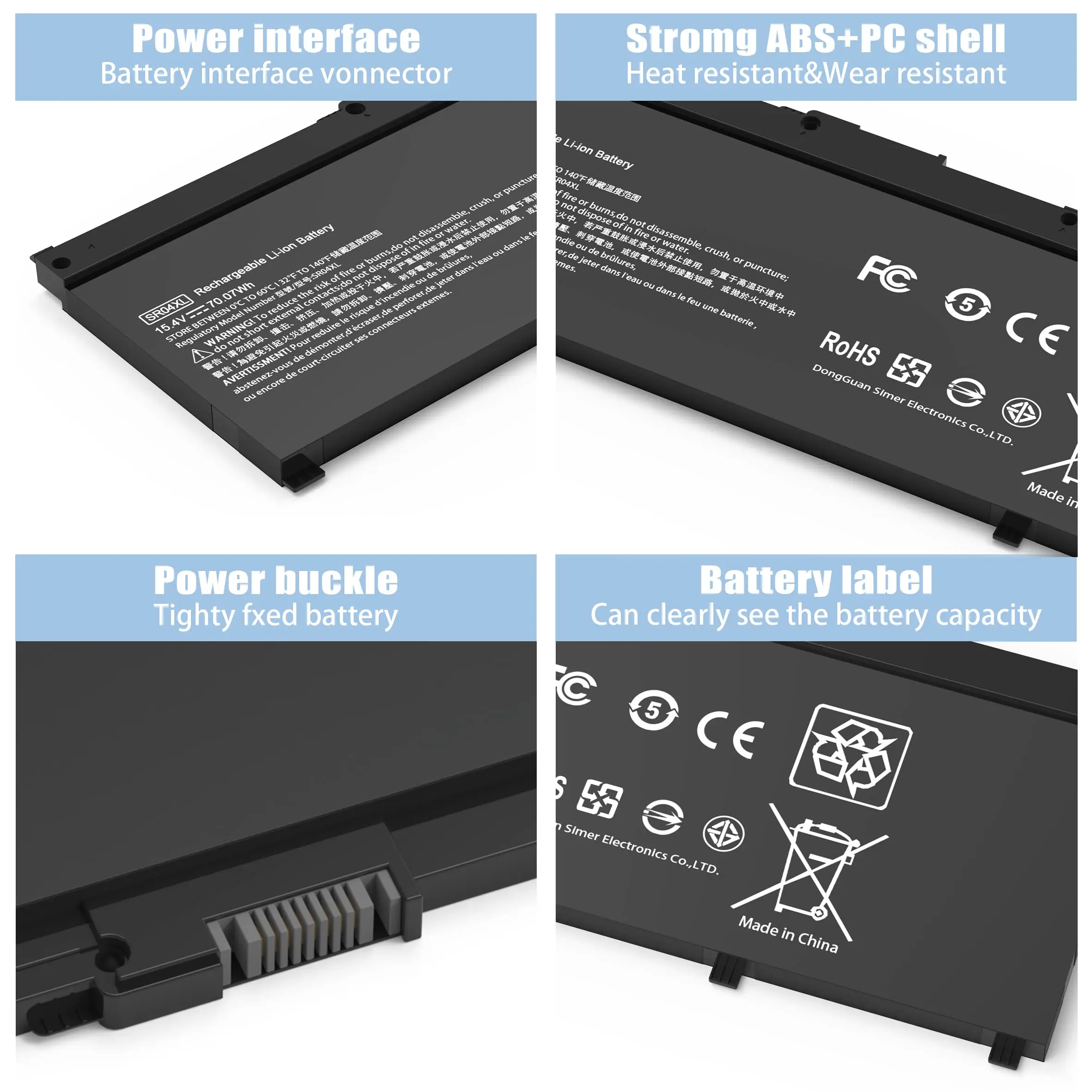 SR04XL SR03XL Laptop Battery for HP Omen 15-CE0XX 15-DC0XX Series 15-CE009LA 15-CE015DX Pavilion 15-CB0XX 15-CX0XX 15-CB041NR