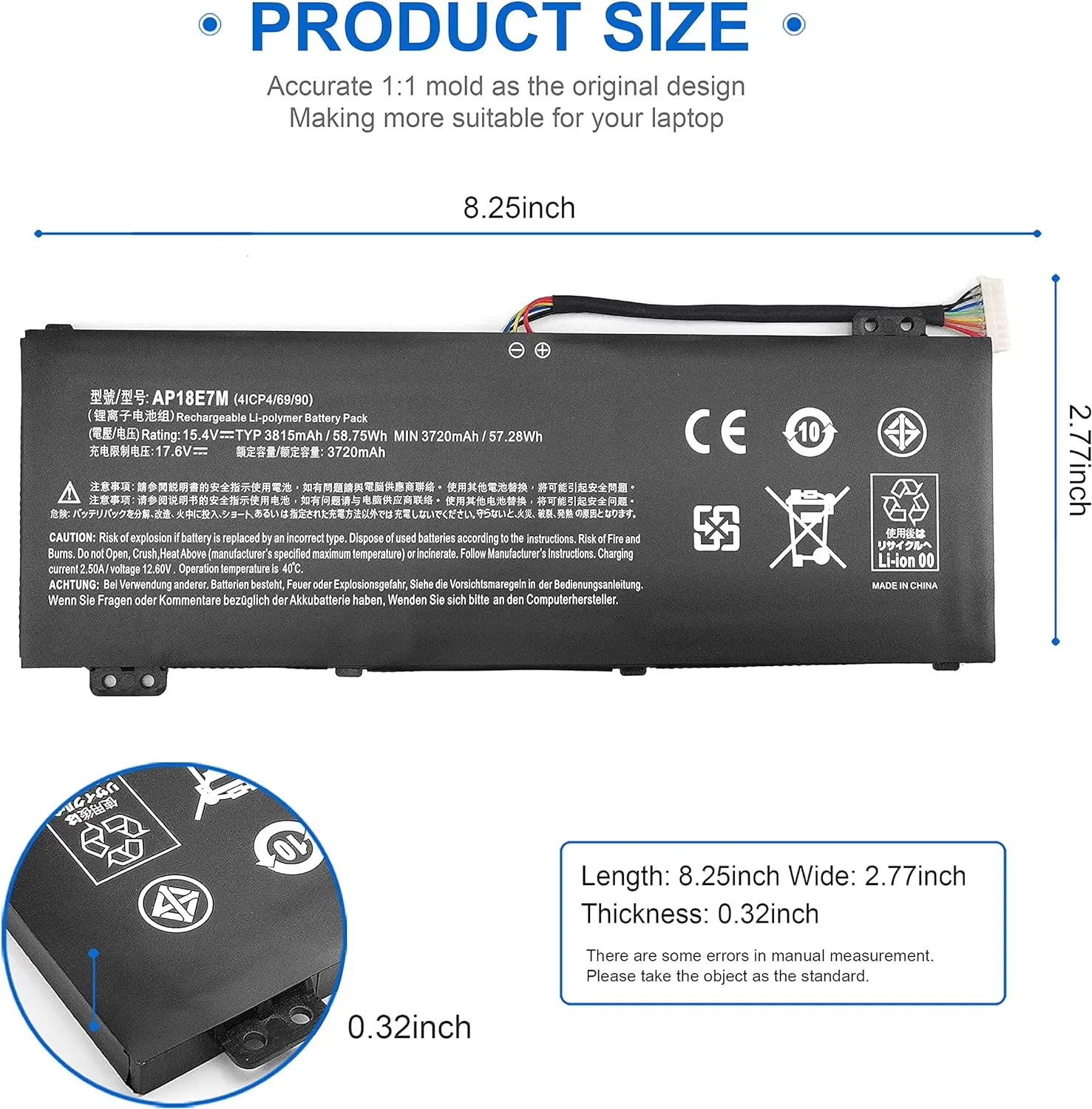 AP18E7M AP18E8M Battery for Acer Nitro 5 AN515-54 AN517-51 AN515-55 AN515-44 AN515-43 Nitro AN715-51 PH315-52 PH317-52 PH317-53