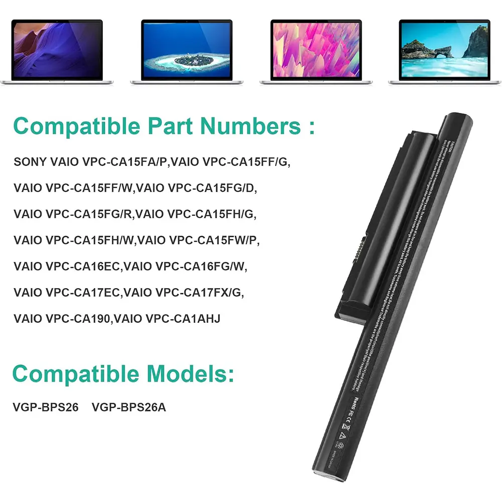 BPS26 New Laptop Battery for Sony VAIO VGP-BPS26 VGP-BPL26 VGP-BPS26A PCG-61A12L PCG-61A13L PCG-61A14L PCG-71713L PCG-71912L