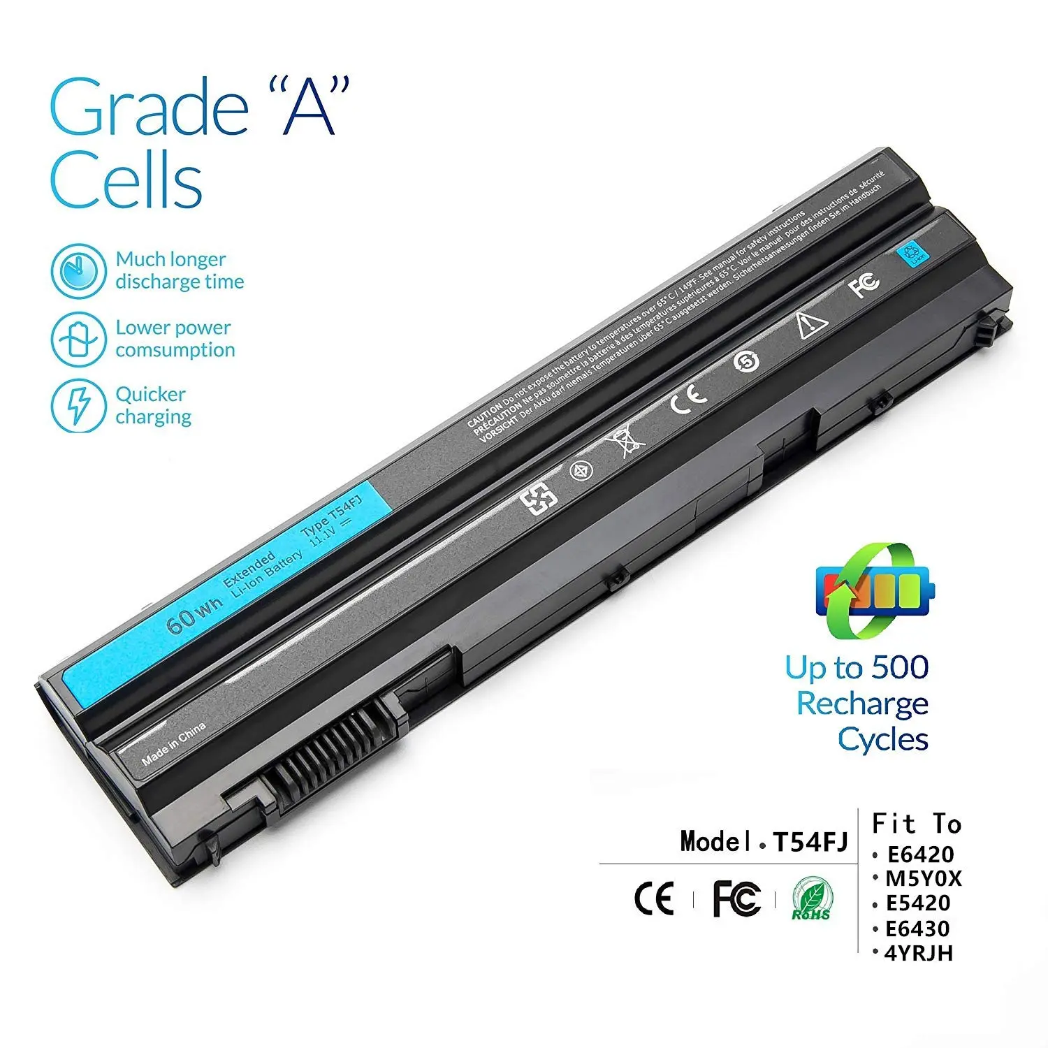 60Wh T54FJ E6420 E6430 Battery for Dell Latitude E5430 E5520 E5530 E6520 Inspiron 14R 4420 5420 15R 5520 7520 17R 7720 T54F3