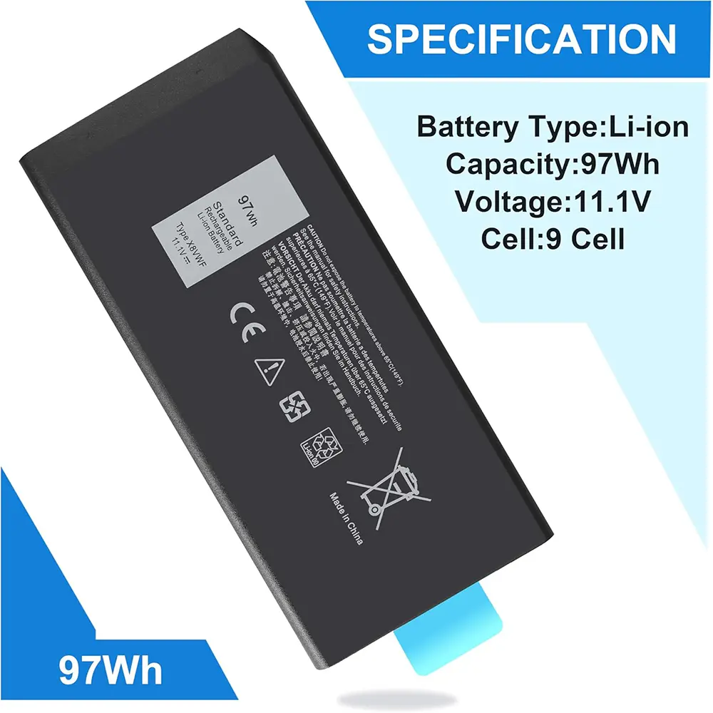 97Wh X8VWF Laptop Battery for Dell Latitude 14 Rugged 5404 5414 E5404 Extreme 7404 7414 E7404 Series P45G P45G002 P46G P46G001