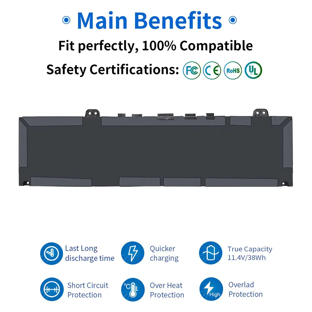 39DY5 F62G0 Battery for Dell Inspiron 13 7000 i7373 7373 7386 2-in-1 7370 7380 5370 P83G P87G P91G P83G001 Vostro 13 5370 RPJC3