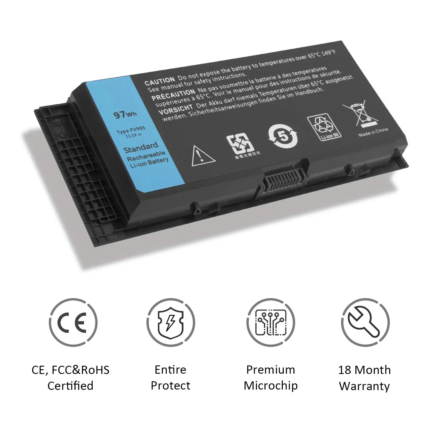 FV993 Laptop Battery for Dell Precision M4600 M4700 M4800 M6600 M6700 M6800 Series KJ321 FJJ4W R7PND J5CG3 1C75X PG6RC 451-11742