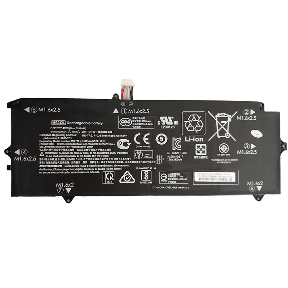 MG04XL Battery Replacement for Hp Elite X2 1012 G1 Series Laptop 812060-2B1 812060-2C1 812205-001 HSTNN-DB7F 7.7V 40Wh 5195mAh
