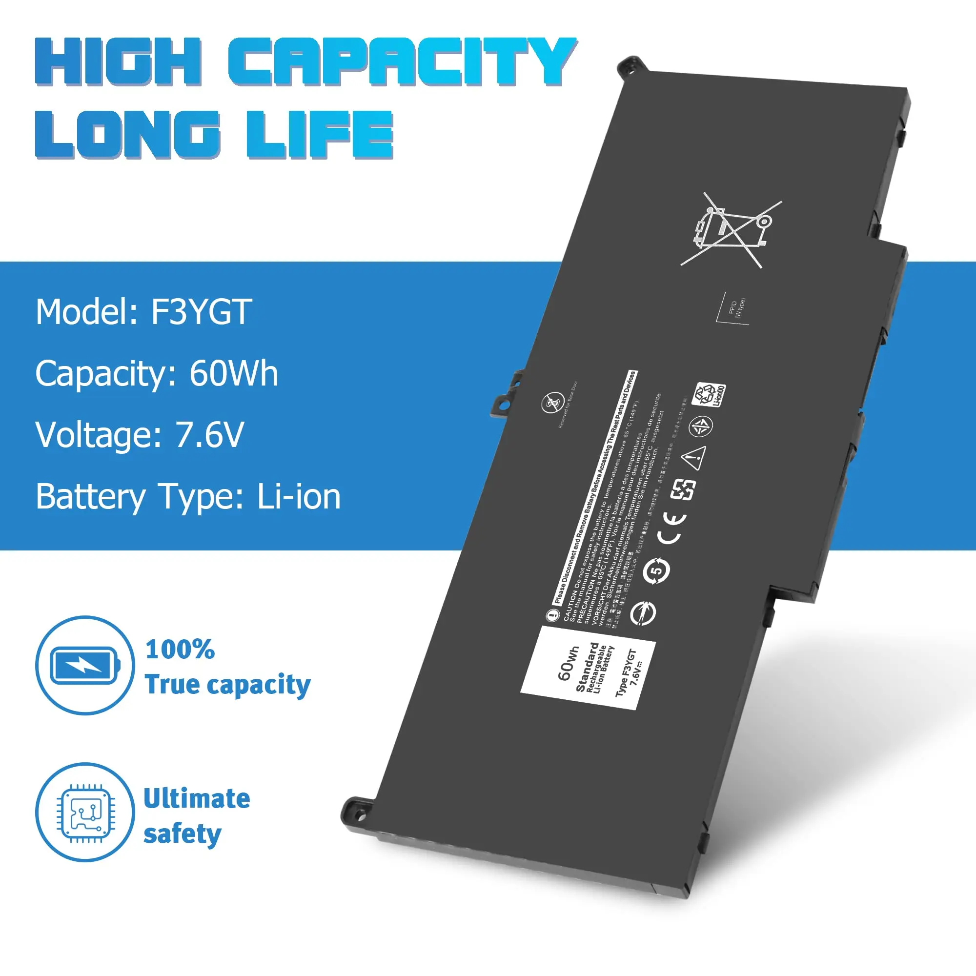 7480 F3YGT 2X39G Laptop Battery for Dell Latitude 12 7000 7280 7290 13 7000 7380 7390 14 7000 7480 7490 E7280 E7490 E7290 E7380