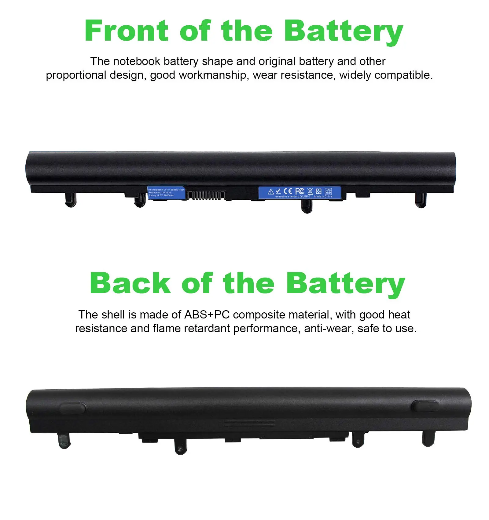 AL12A32 AL12A72 Laptop Battery for Acer Aspire V5 V5-431 V5-471 V5-471P V5-531 V5-571 V5-571P V5-571-6605 E1-522 E1-532 E1-572