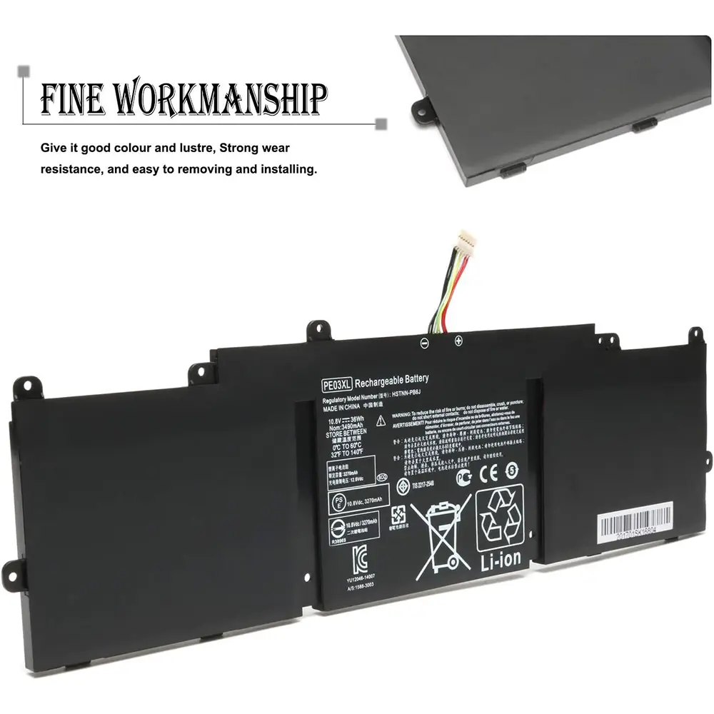PE03XL Battery Replacement for HP PE03XL PE03 Chromebook 210 G1 11 G4 HSTNN-LB6M HSTNN-PB6J 766801-421 767068-005 766801-851
