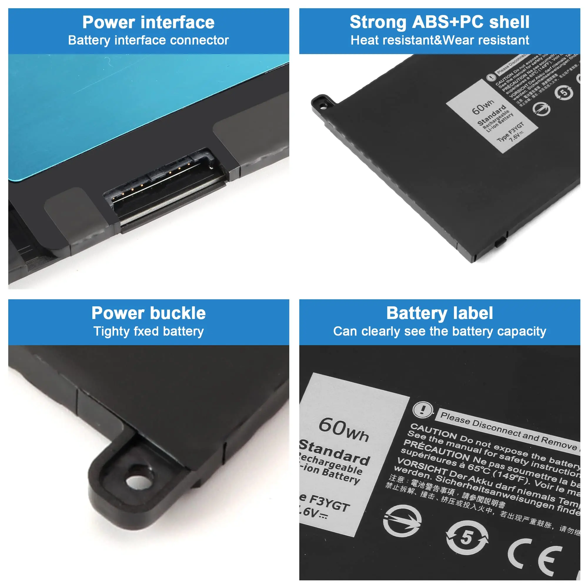 7480 F3YGT 2X39G Laptop Battery for Dell Latitude 12 7000 7280 7290 13 7000 7380 7390 14 7000 7480 7490 E7280 E7490 E7290 E7380