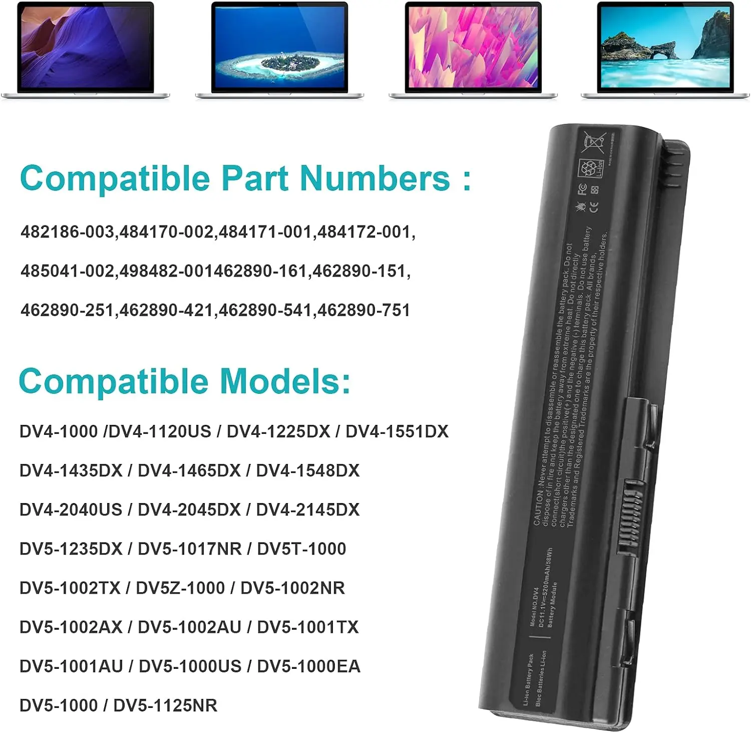 EV06 484170-001 Battery for HP G60 G61 G70 G71 Pavilion DV4-1000 DV5-1000 DV5-3000 DV6-1000 DV6-2000 Presario CQ40 CQ60 CQ61