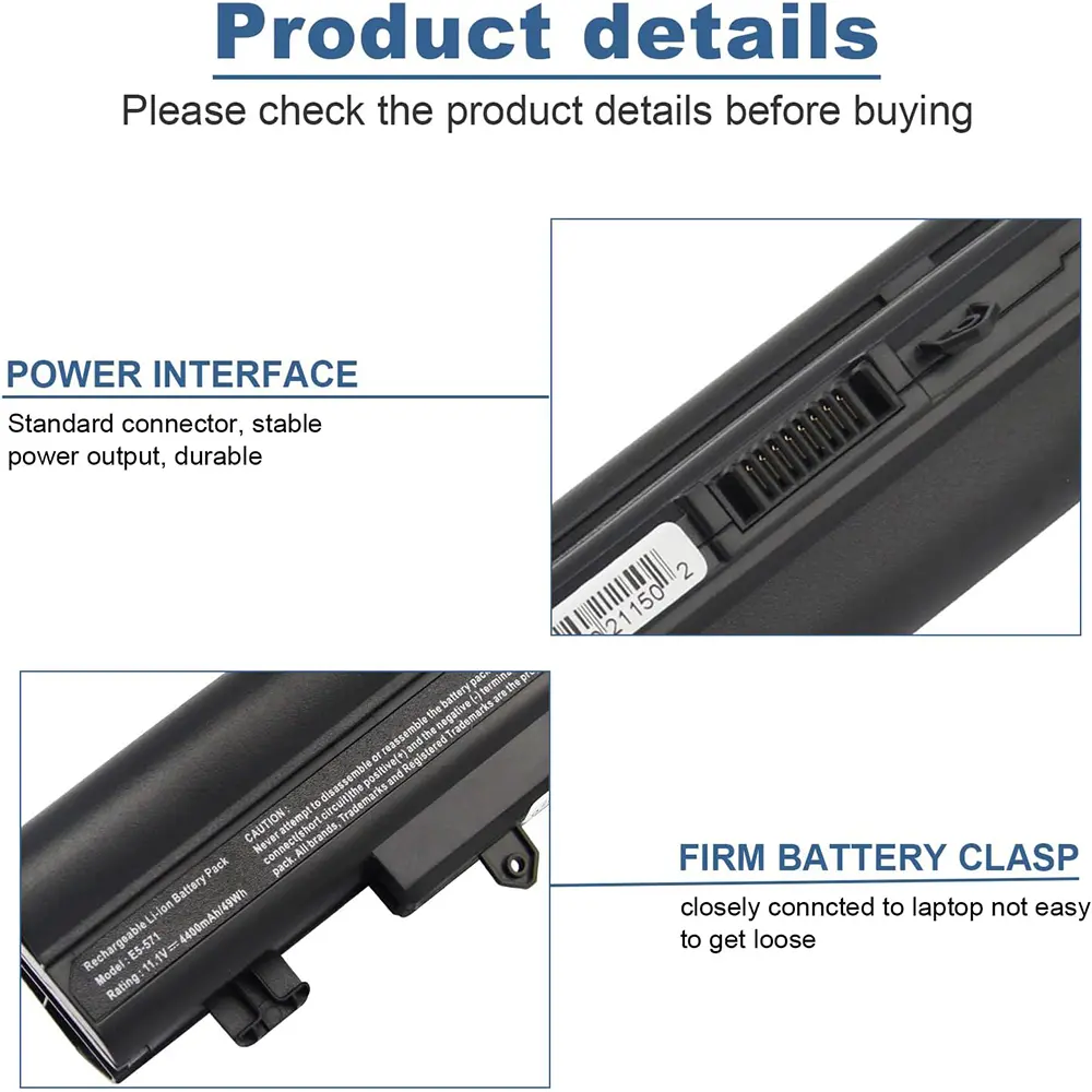 Laptop Battery AL14A32 for Aspire E1-571 E5-571 E5-411 E5-421 E5-511 E5-521 V3-472 V3-572 E14 E15 Touch Extensa 2509 2510