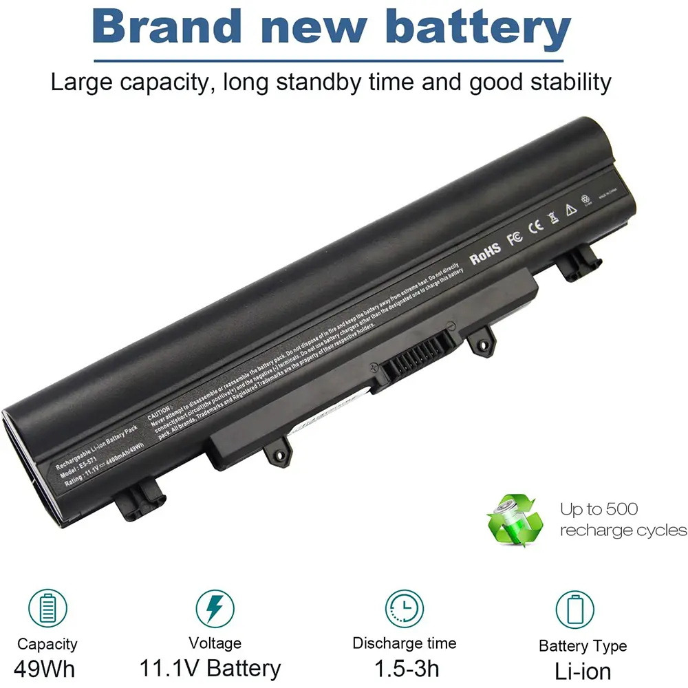 Laptop Battery AL14A32 for Aspire E1-571 E5-571 E5-411 E5-421 E5-511 E5-521 V3-472 V3-572 E14 E15 Touch Extensa 2509 2510