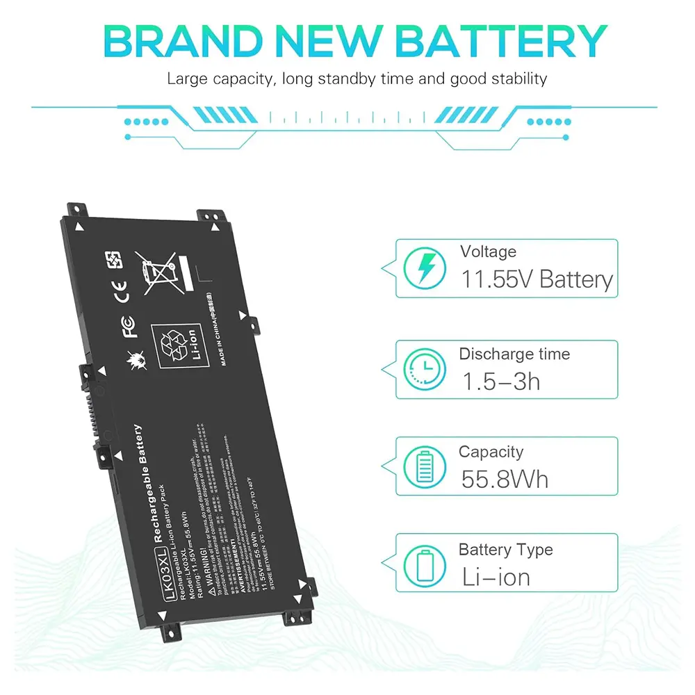 LK03XL Battery for HP Envy X360 Convertible 15m-cn0012dx 15m-cn0011dx 15m-bp112dx 15m-bq121dx 17m-ae0xx 916814-855 916368-421