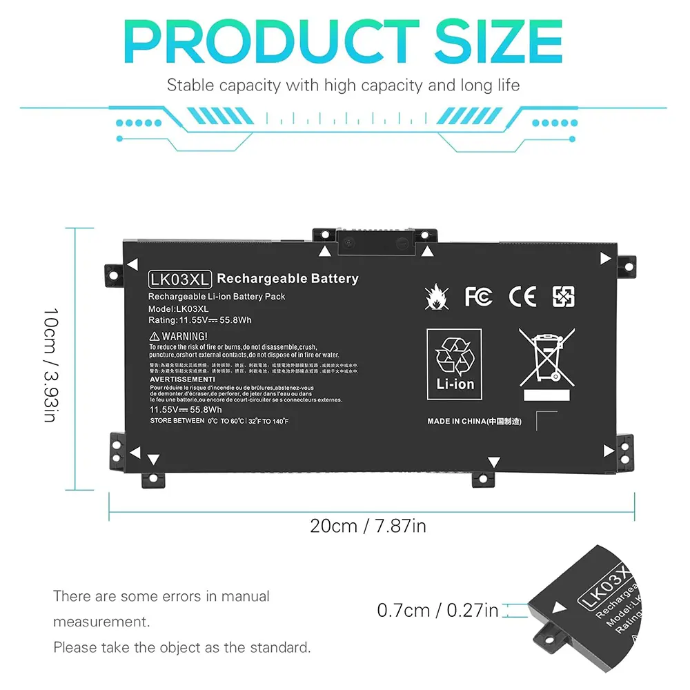 LK03XL Battery for HP Envy X360 Convertible 15m-cn0012dx 15m-cn0011dx 15m-bp112dx 15m-bq121dx 17m-ae0xx 916814-855 916368-421