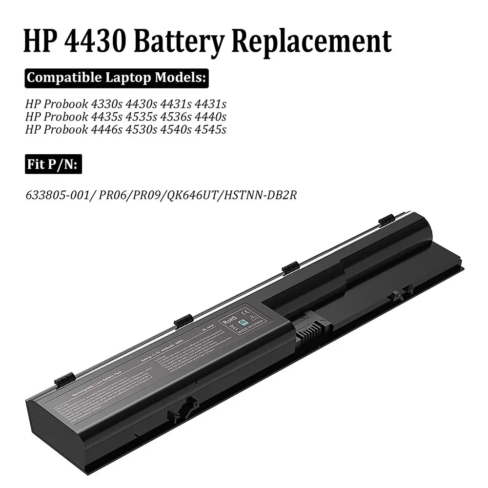 633805-001 for HP ProBook 4540S 4530S 4440S 4430S 4540 6460B 633809-001 PR06 PR09 HSTNN-DB2R HSTNN-IB2R HSTNN-LB2R HSTNN-OB2R